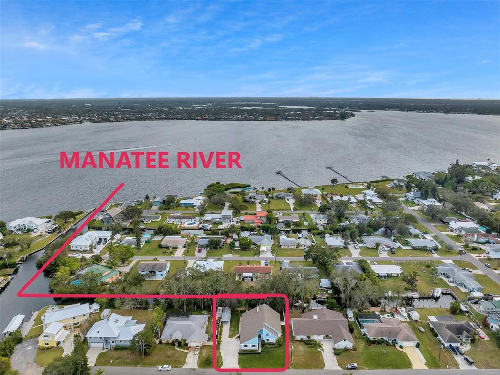 4 Houses in, 2 Canals over from the beautiful Manatee River. Named because manatee sightings are popular because Manatee's prefer warm water so they move throughout the river towards the warmest areas depending on the season.