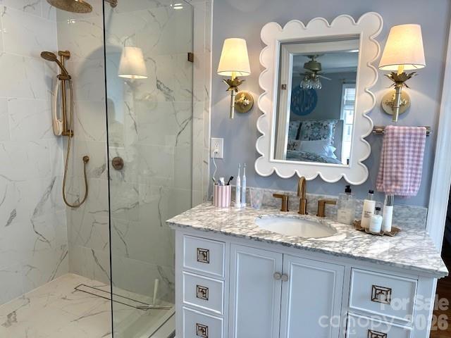 1414 Clark Place Lancaster, SC 29720 - Photo 24 of 41 a bathroom with a granite countertop shower sink and mirror