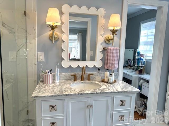 1414 Clark Place Lancaster, SC 29720 - Photo 25 of 41 a bathroom with a granite countertop sink and a mirror