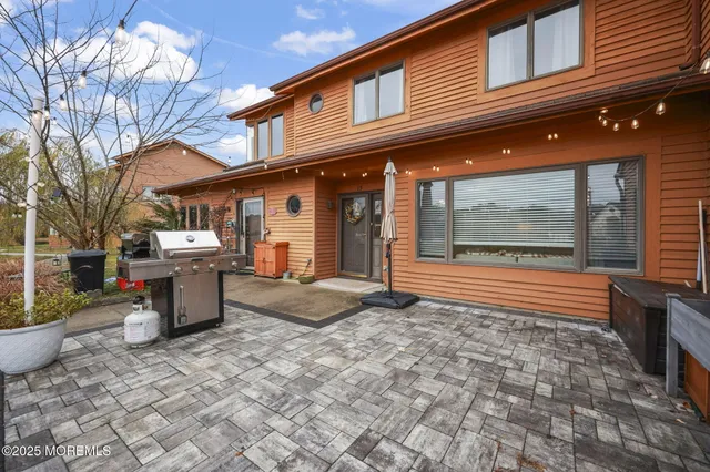 a view of a street with sitting area