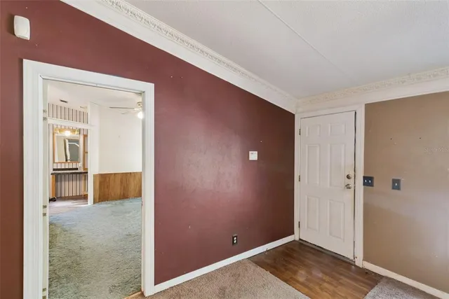 wooden floor and closet in a room