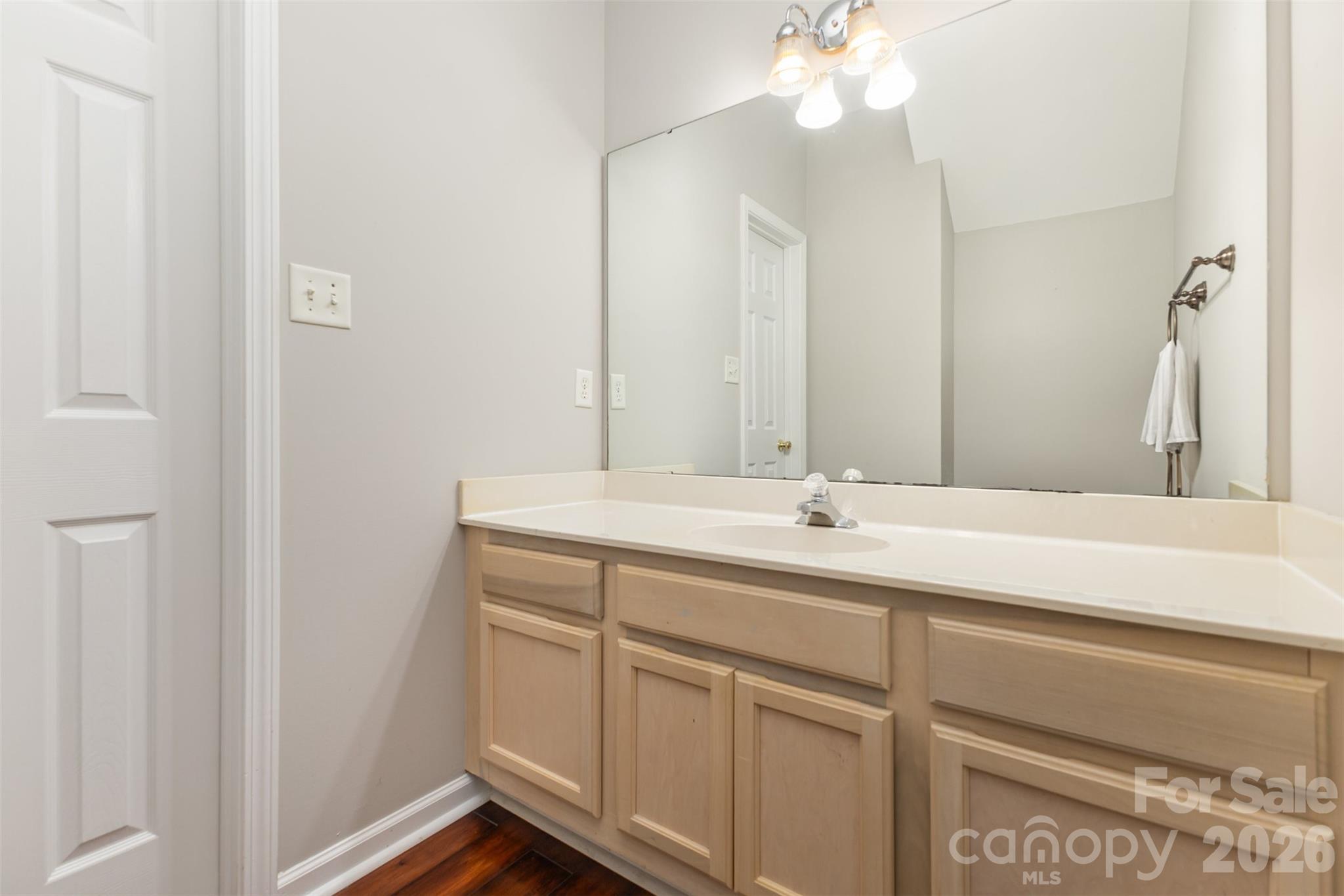 3832 Thomas Ridge Drive Charlotte, NC 28269 - Photo 19 of 33 a bathroom with a sink and a mirror