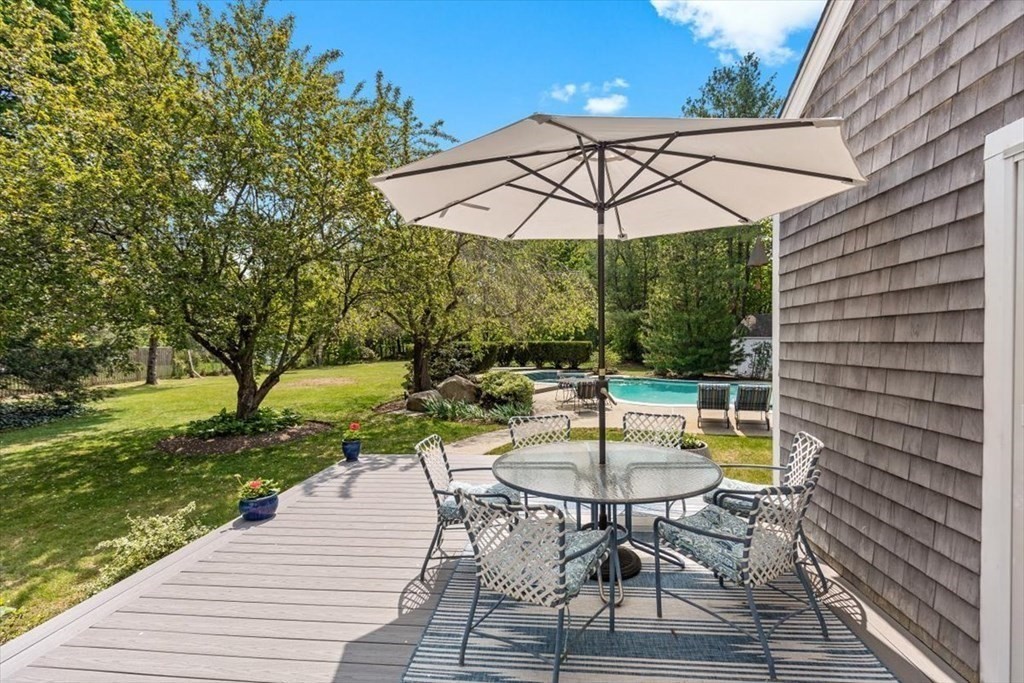 21 Berkley Circle Hingham, MA 02043 - Photo 21 of 34 a backyard of a house with table and chairs