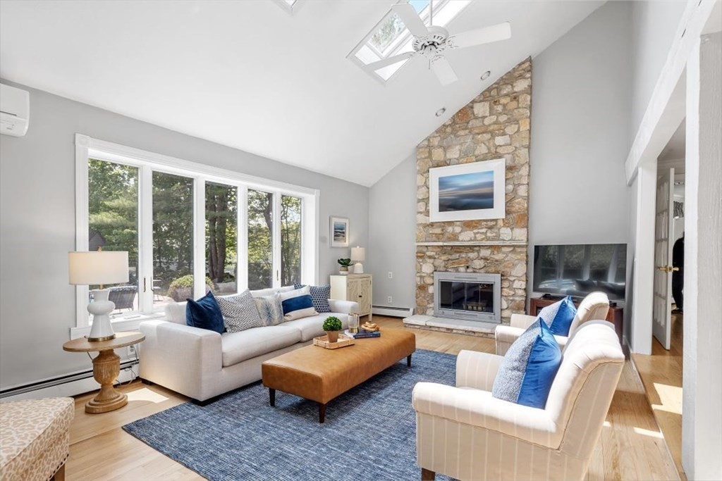 21 Berkley Circle Hingham, MA 02043 - Photo 5 of 34 a living room with furniture and a fireplace