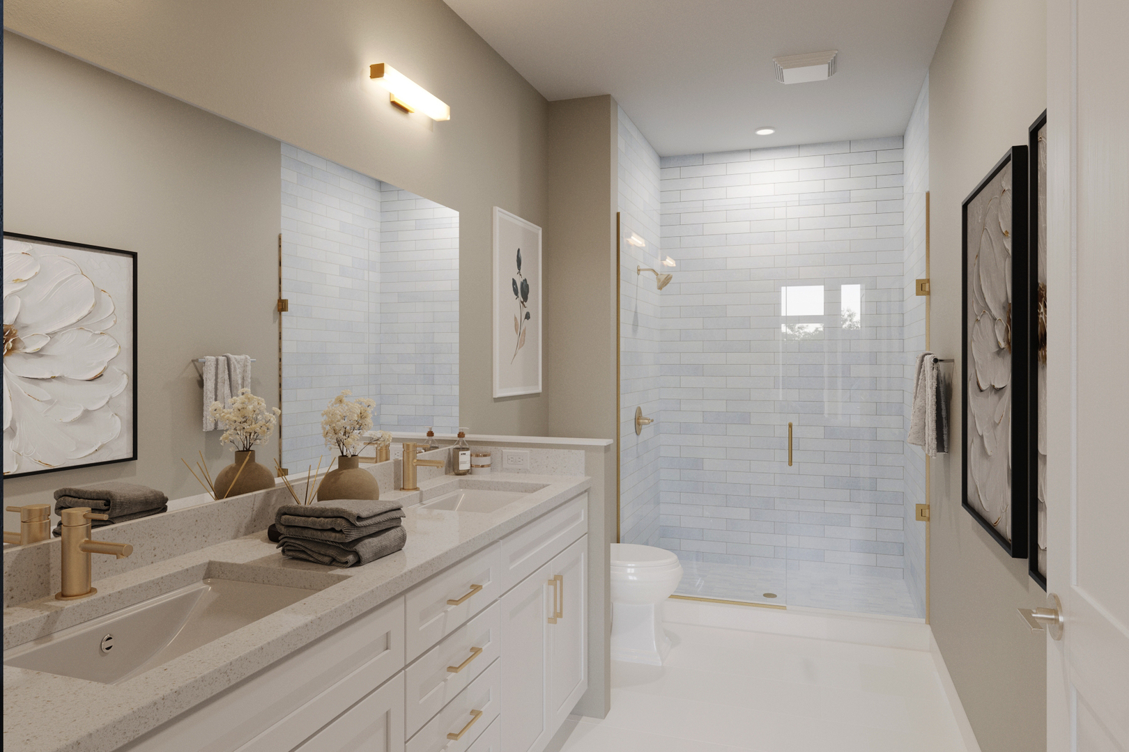 2130 Iron Ridge Lane Naperville, IL 60563 - Photo 12 of 14 a bathroom with a double vanity sink toilet double and shower