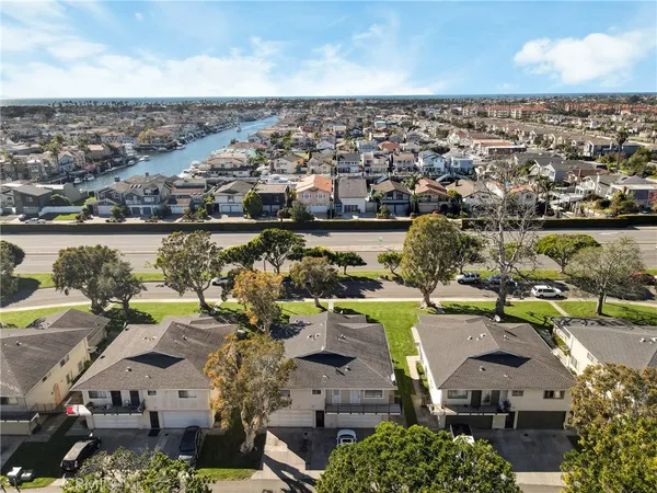an aerial view of a city with houses