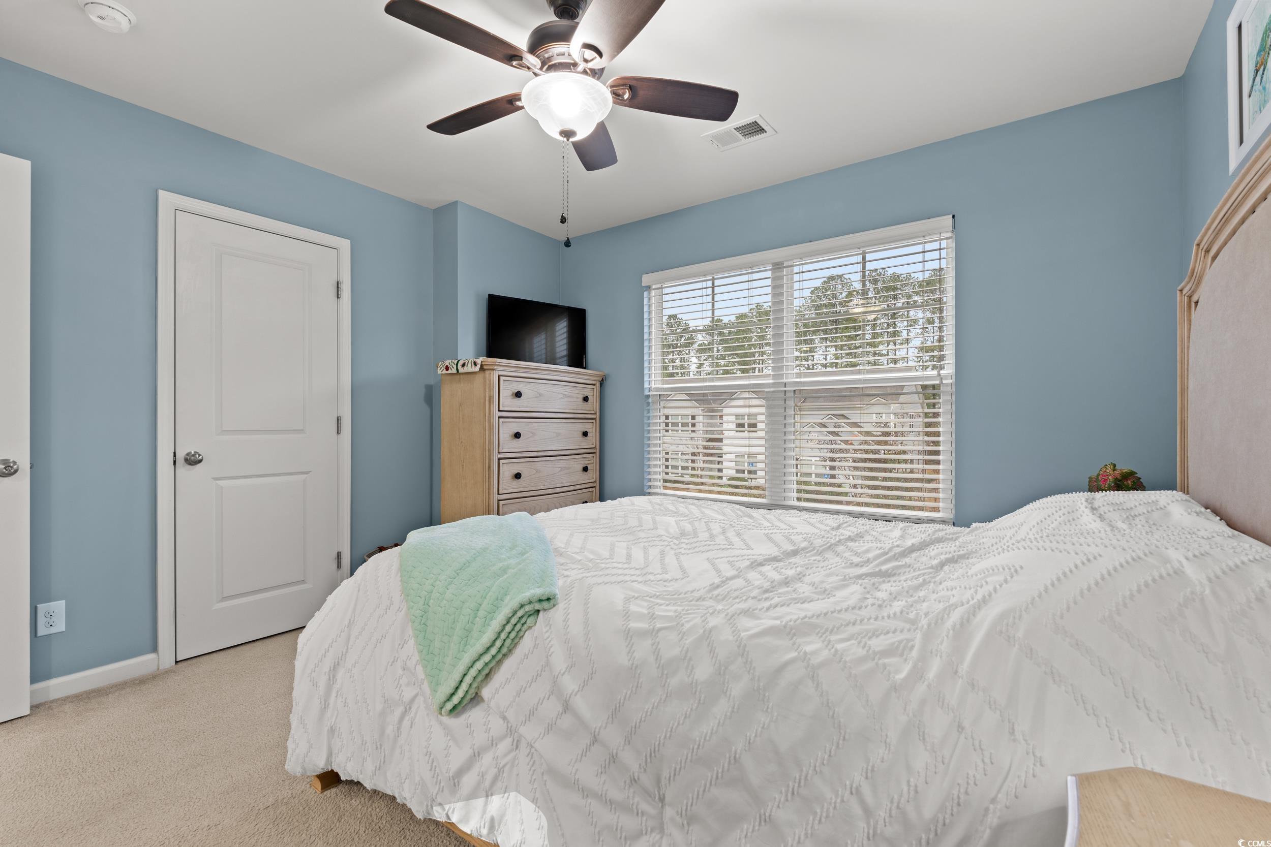 306 Castle Drive, Unit 306 Myrtle Beach, SC 29579 - Photo 17 of 30 Bedroom with carpet floors and a ceiling fan