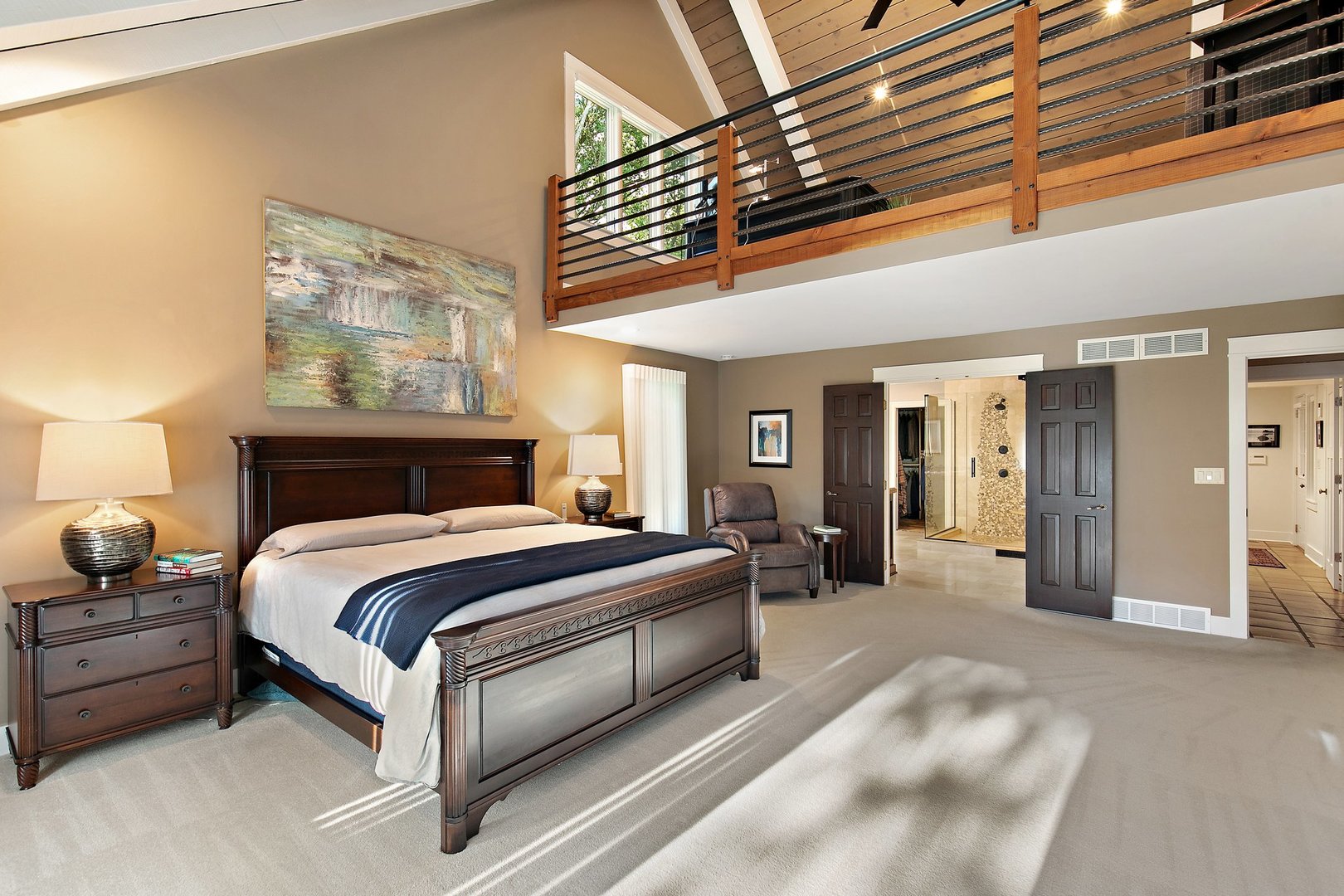 Undisclosed Address Woodstock, IL 60098 - Photo 25 of 40 a spacious bedroom with a bed and ceiling fan