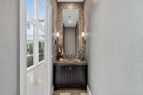 a view of a hallway with entryway