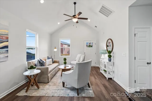a living room with furniture
