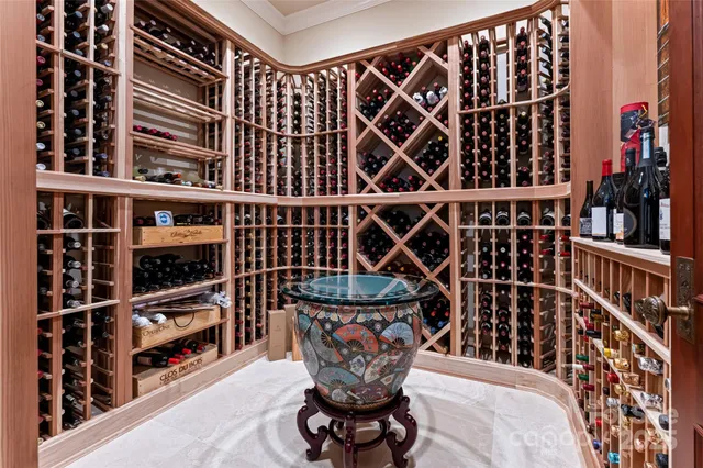 a view of a chair and table in the back