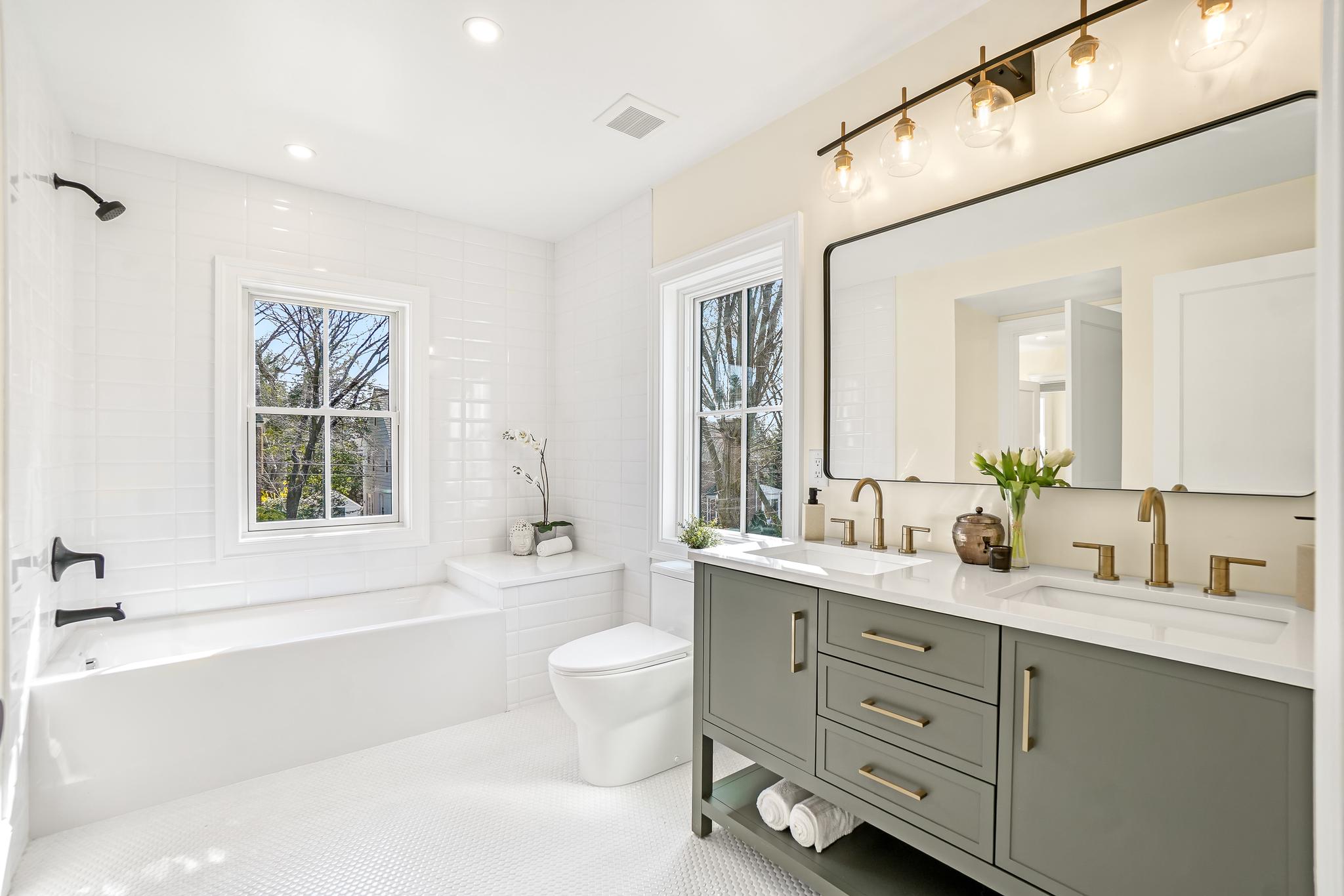 4317 Windom Place Northwest Washington, DC 20016 - Photo 34 of 50 BA 3 open to BRs 3 & 4, double vanity, tub/shower!