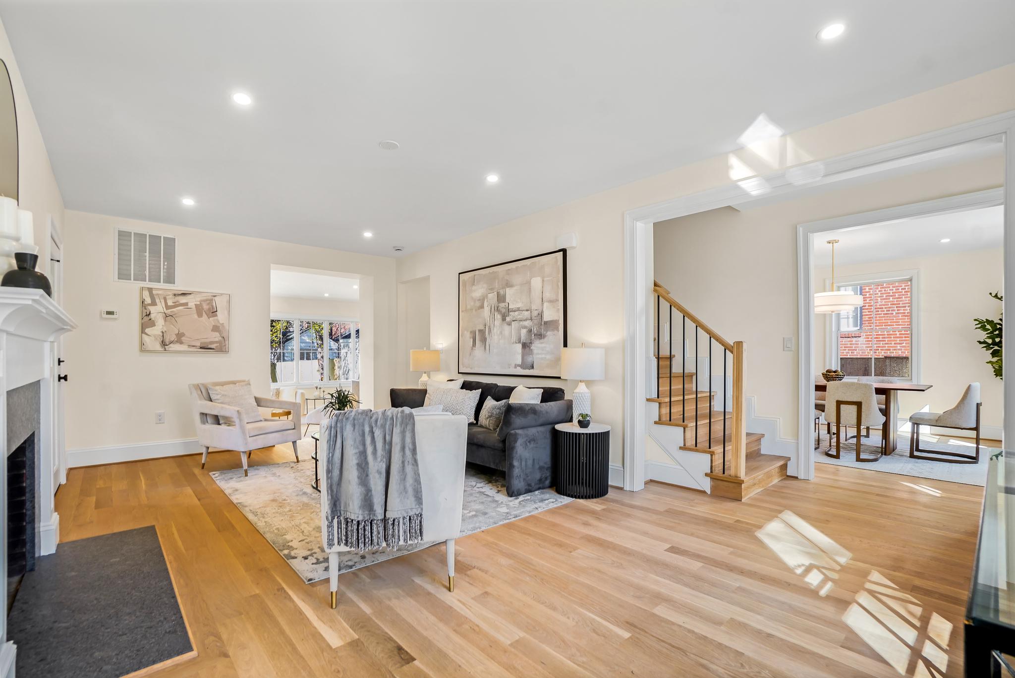 4317 Windom Place Northwest Washington, DC 20016 - Photo 5 of 50 Liv rm has door to screened porch, view of fam rm!