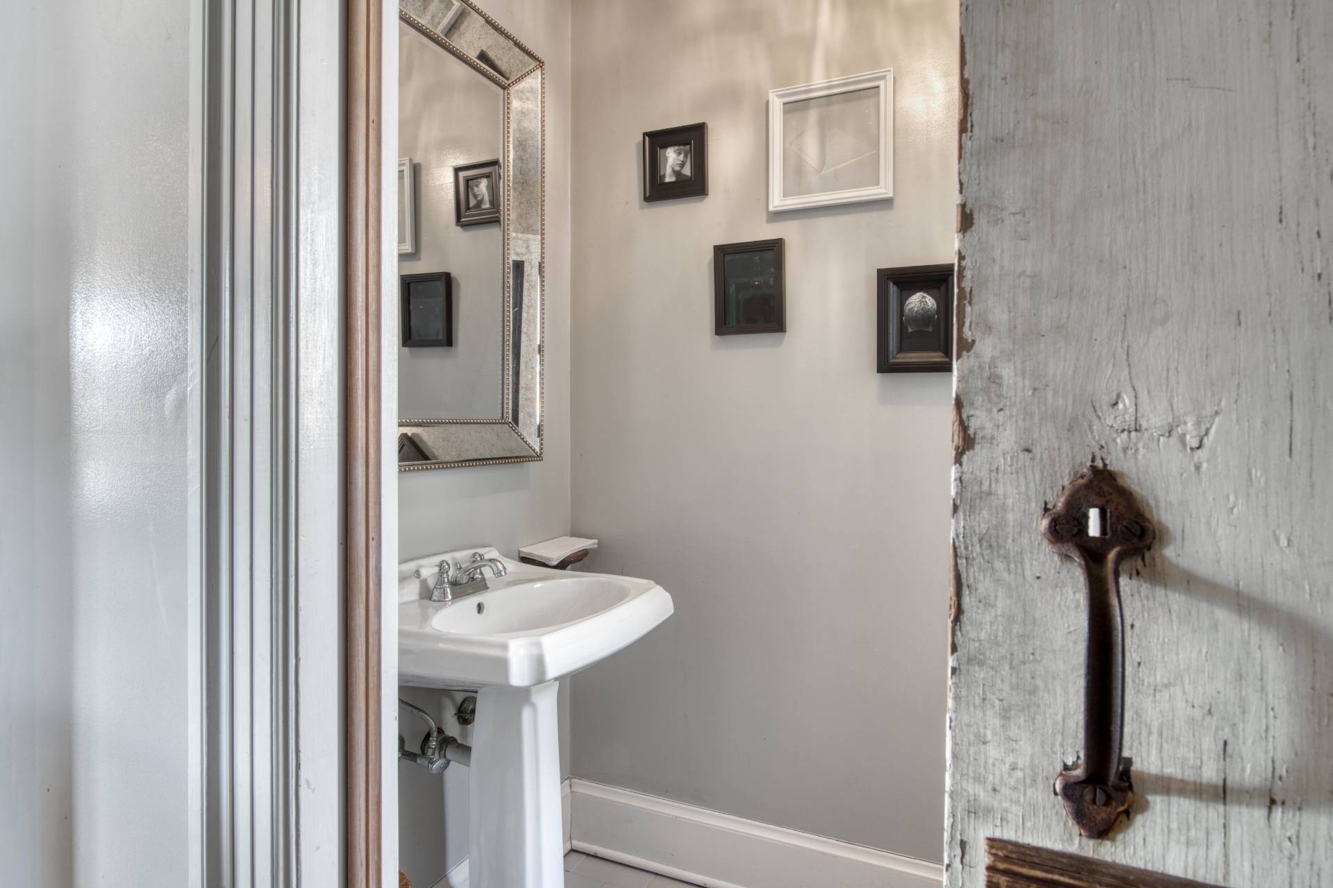 Undisclosed Address Sag Harbor, NY 11963 - Photo 16 of 23 a bathroom with a sink and a mirror