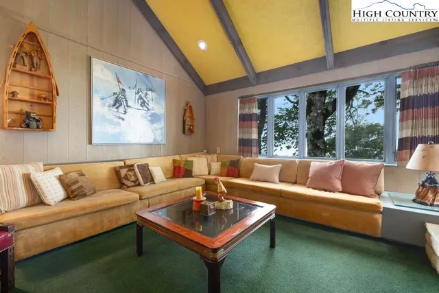 a bench sitting in front of a door