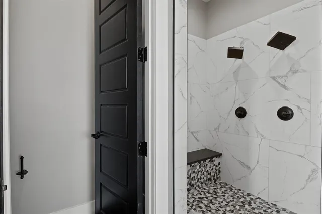 a bathroom with a shower