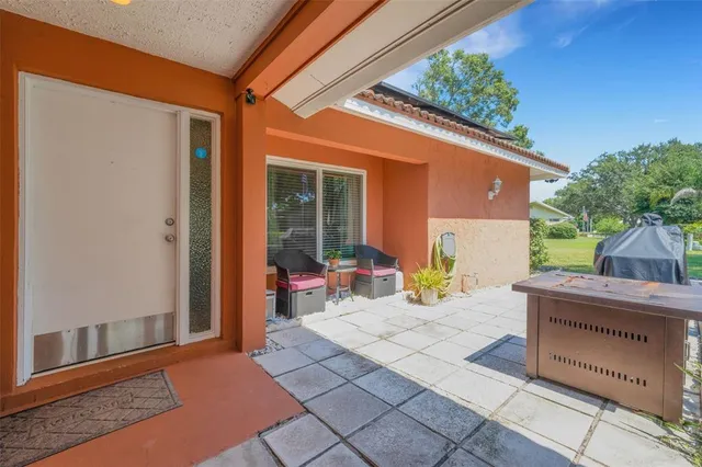 a view of a outdoor space with a patio