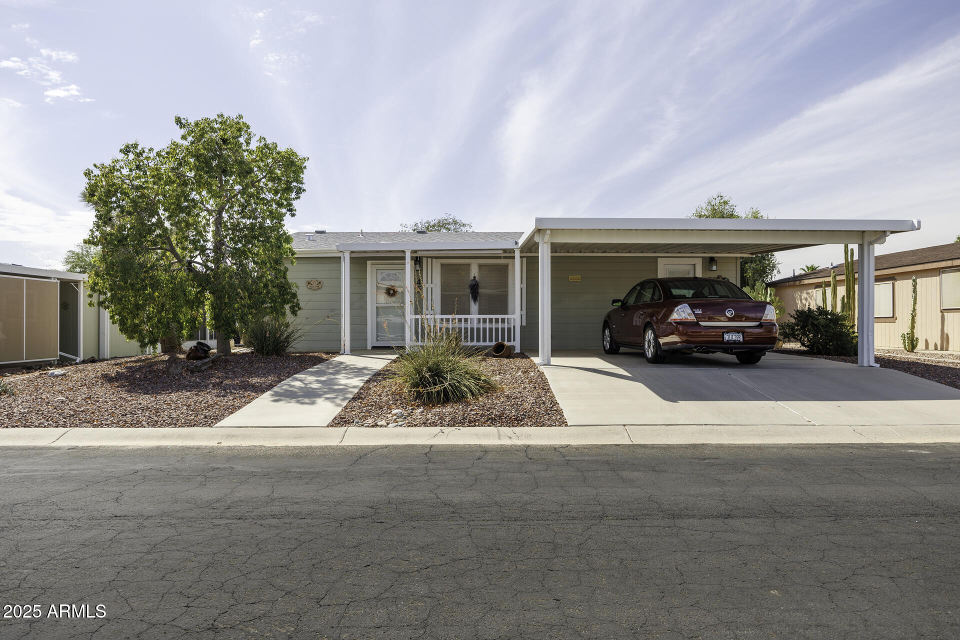 a car parked in front of house