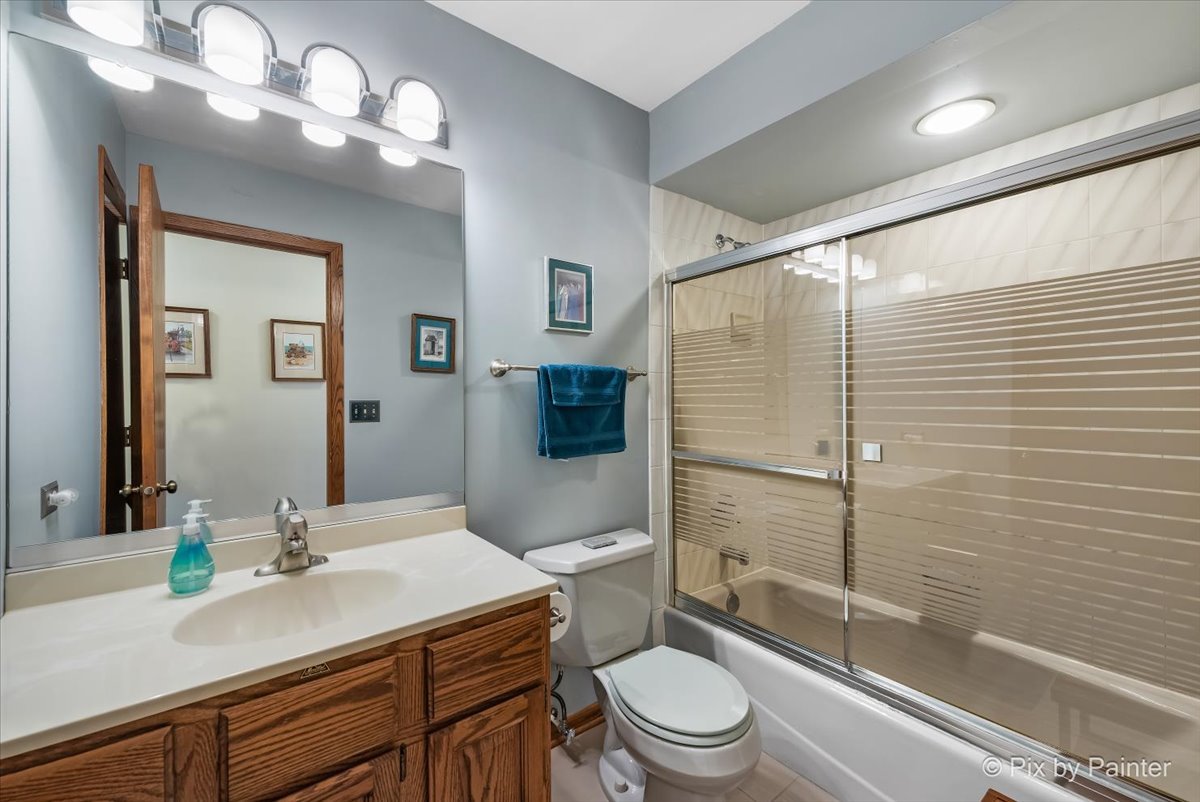 4507 Hanover Drive Crystal Lake, IL 60012 - Photo 20 of 63 a bathroom with a sink a toilet a mirror and shower