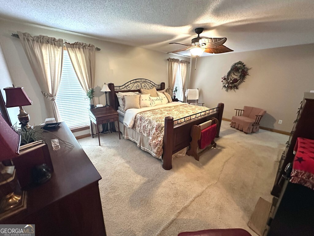 4448 Old Lake Park Road Valdosta, GA 31606 - Photo 14 of 40 a spacious bedroom with a bed and a chandelier
