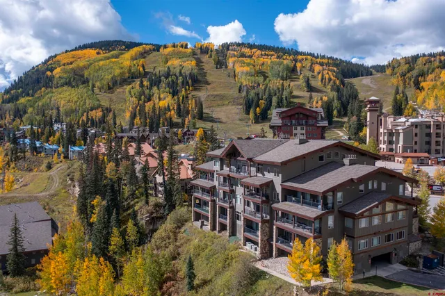 a view of a building with many windows
