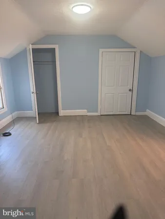 an empty room with closet