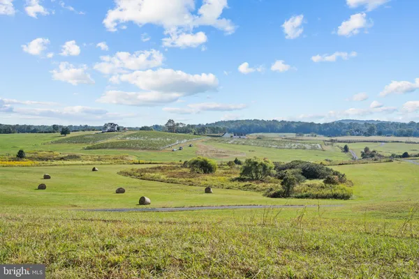 a view of a lake with houses in the back
