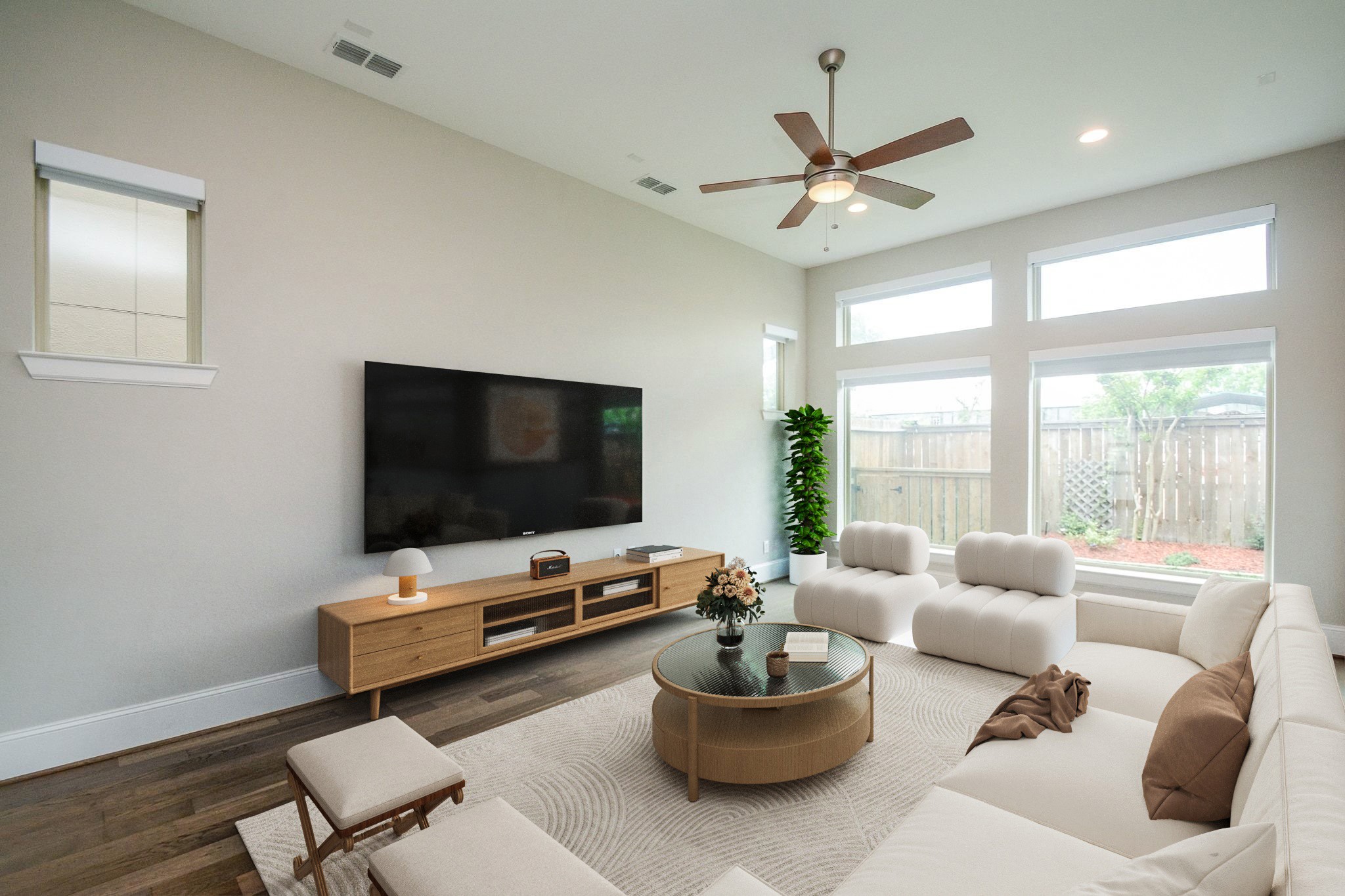 1407 Arkley Way Houston, TX 77055 - Photo 7 of 41 a living room with furniture and a flat screen tv