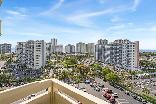 a view of a city with tall buildings