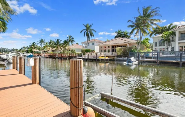 a view of a lake with houses