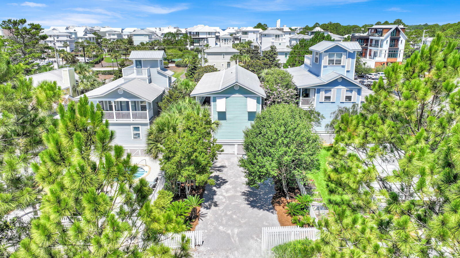 93 Beachfront Trail Santa Rosa Beach, FL 32459 - Photo 33 of 42 an aerial view of a house with a yard and lake view