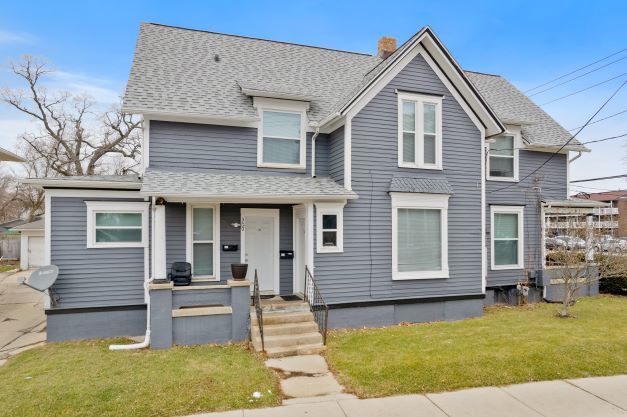 a view of a house with a patio