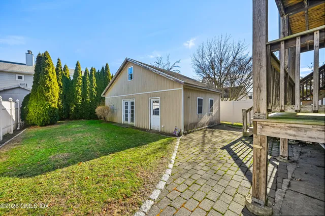a view of a house with a patio
