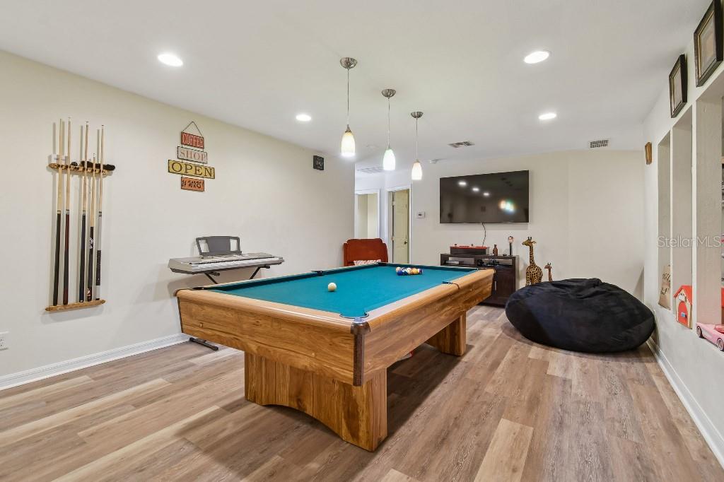 3302 Jap Tucker Road Plant City, FL 33566 - Photo 29 of 44 a room with pool table and a flat screen tv