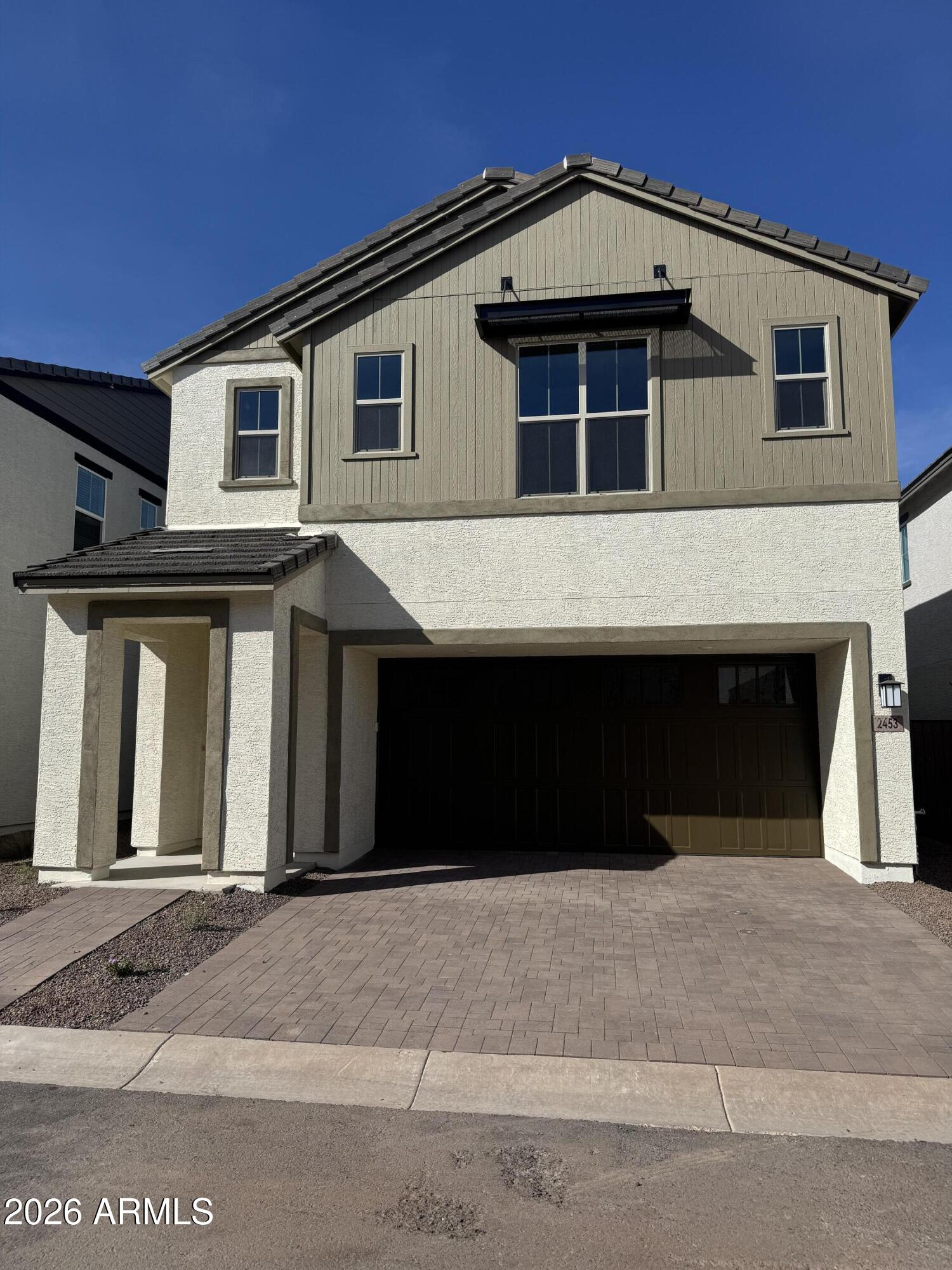 a front view of a house