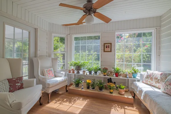 a bathroom with a shower and toilet