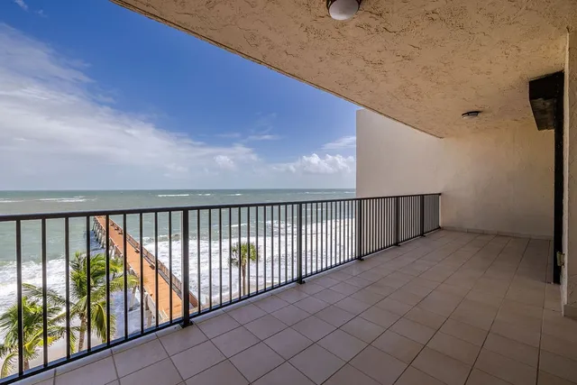 a balcony with outdoor space