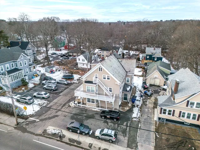 an aerial view of multiple house