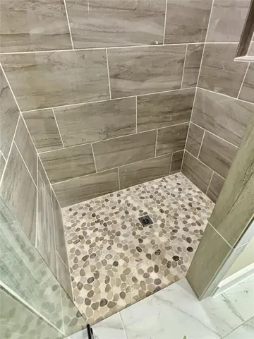 a bathroom with a shower