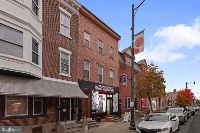 a front view of a multi story building