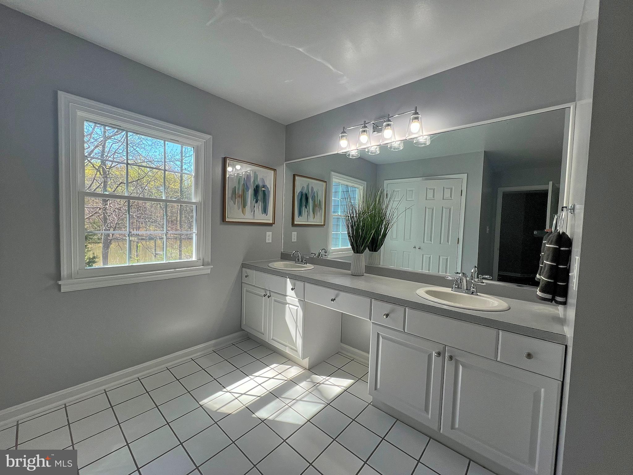 5629 Gunner Run Road Churchton, MD 20733 - Photo 20 of 51 a spacious bathroom with a granite countertop sink a mirror and window