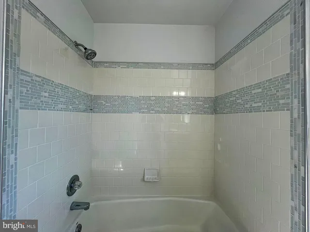 a bathroom with a shower and a bathtub