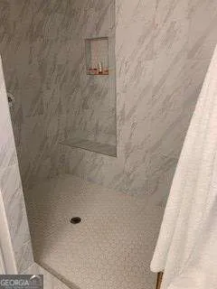 a bathroom with a shower
