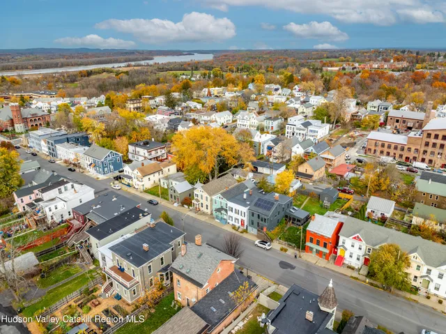 an aerial view of multiple house