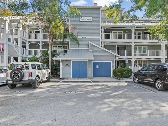 a car parked in front of a house