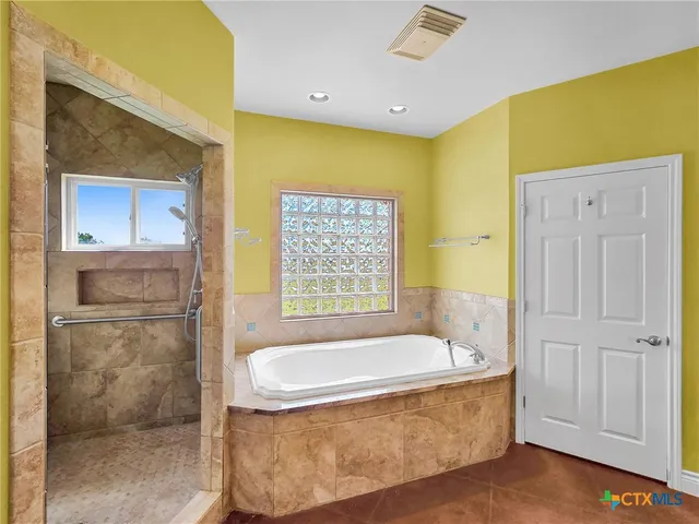 a bathroom with a tub