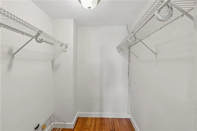 a view of small space with racks on the wall