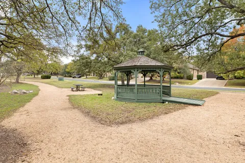 a view of a park with slide