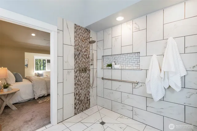a bathroom with a shower