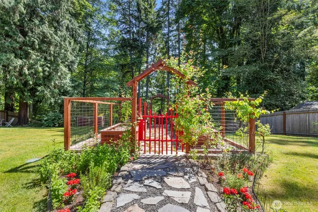 a view of a backyard